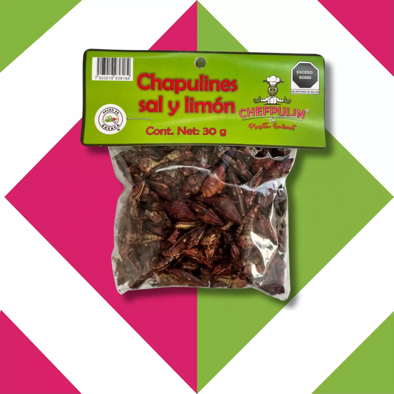 Chapulines Sal y Limon bolsa de plastico 30g